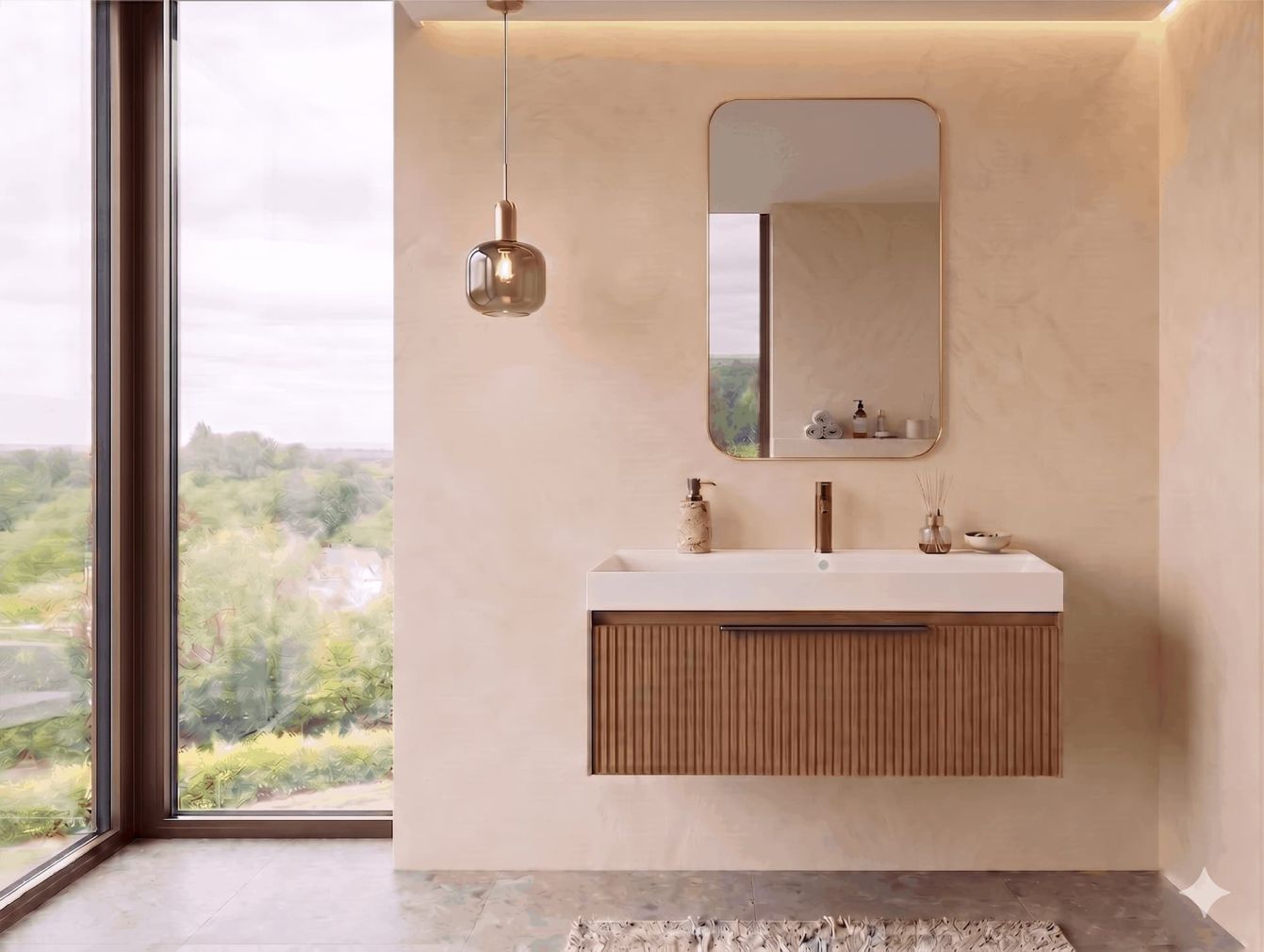 Preview: Spiegel Stone Aura mit Rahmen
